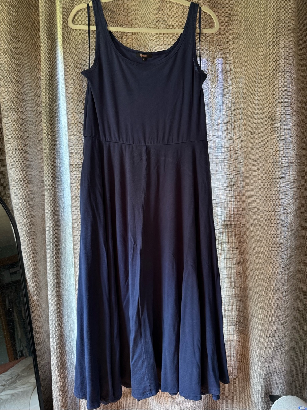 Quince Navy Sleeveless Maxi Dress